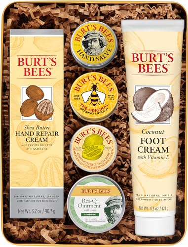 Burt's Bees Mothers Day Gifts for Mom, Classics Set, 6 Products in Giftable Tin �?Cuticle Cream, Hand Salve, Lip Balm, Res-Q Ointment, Hand Repair Cream and Foot Cream
